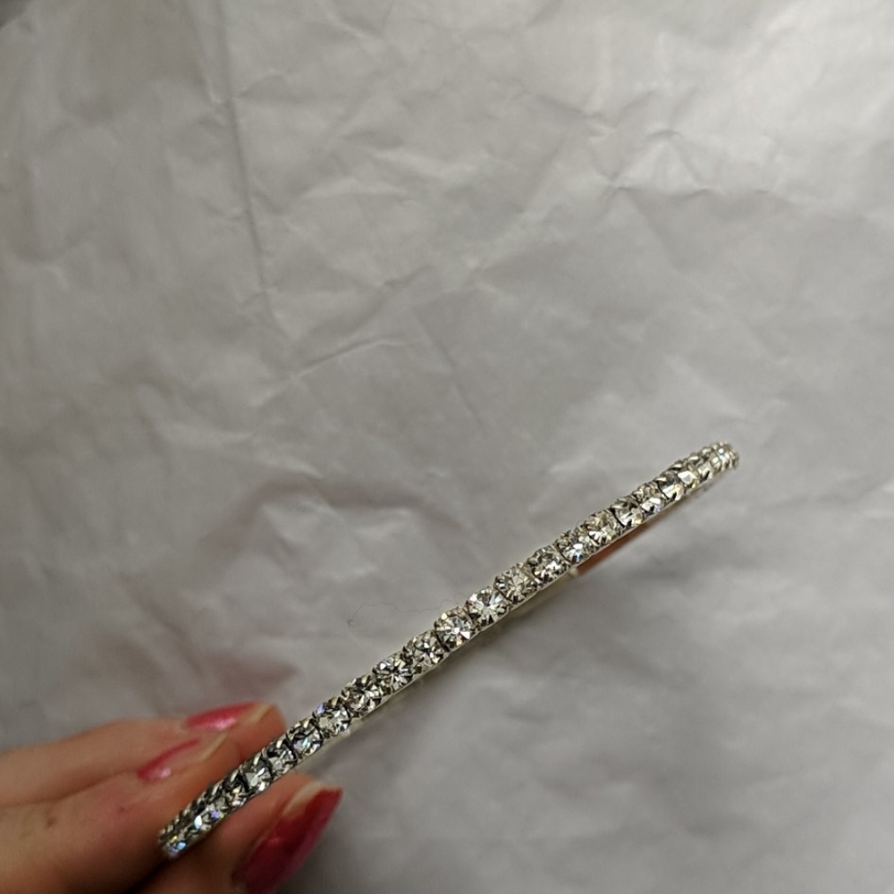 Silver Rhinestone Bangle - Picture 3 of 3